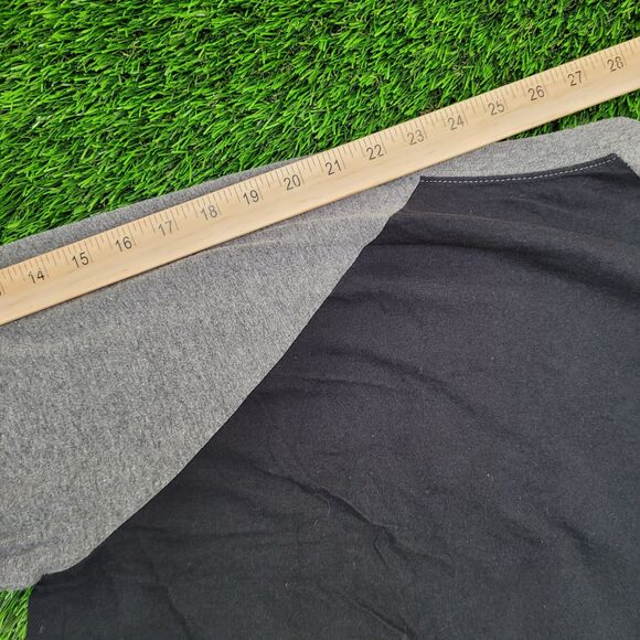 ACDC Hells-Bell 3/4 Raglan Shirt Large 21x27 Black Gray - Picture 6 of 13